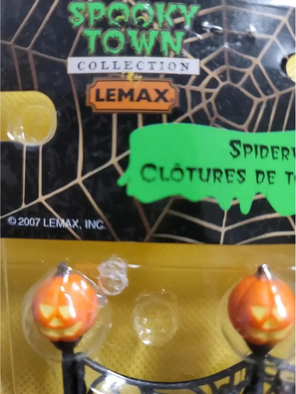 Retired Lemax Spooky Town Spiderweb Fence Halloween Decoration, 1 Pk of 5 Pieces